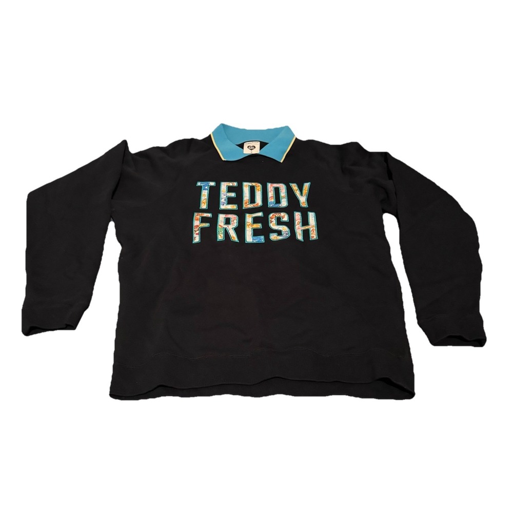 Teddy Fresh x Care Bears Collared Sweatshirt‎ Women's Medium Black Embroidered